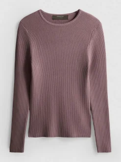 Jersey de canalé con cuello redondo