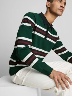 Jersey estilo polo de punto a rayas