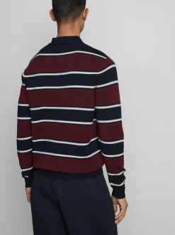 Jersey estilo polo de punto a rayas
