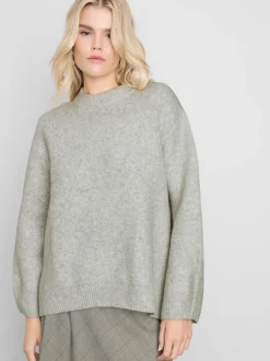 Jersey extragrande de cuello redondo en mezcla de lana