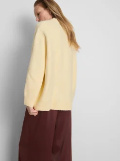 Jersey extragrande de cuello redondo en mezcla de lana
