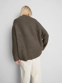Jersey extragrande de cuello redondo en mezcla de lana