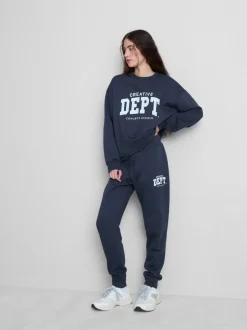Joggers ajustados estampados en mezcla de algodón
