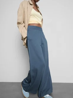 Joggers de pernera ancha plisados con algodón