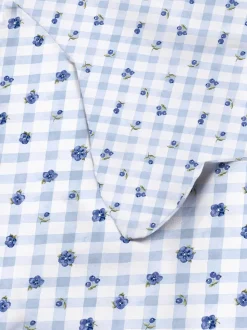 Juego de funda nórdica con cuadros vichy y flores