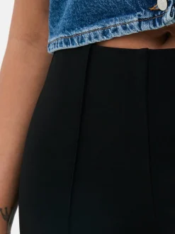 Leggings acampanados de talle medio en punto roma