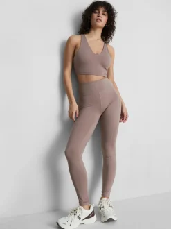 Leggings deportivos marrones de cintura alta