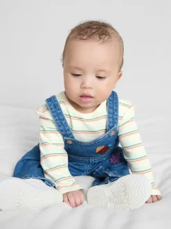 0-18 meses | Body de manga larga y peto vaquero