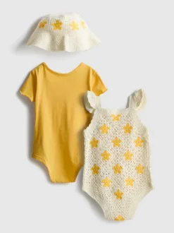 0-18 meses | Pack de 2 bodis y gorro de bebé