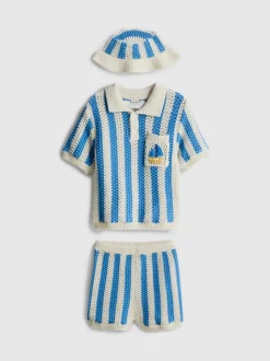 0-18 meses | Polo, top, pantalones cortos y gorrito