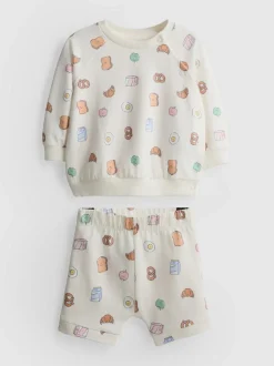 0-18 meses | Sudadera y pantalones cortos gráficos