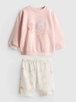 0-18 meses | Sudadera y pantalones cortos de bebé