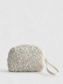Minibolsa de maquillaje con lentejuelas para novia
