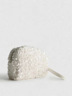 Minibolsa de maquillaje con lentejuelas para novia