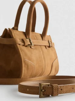 Minibolso tote en piel