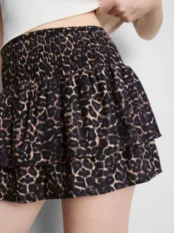 Minifalda fruncida con volantes