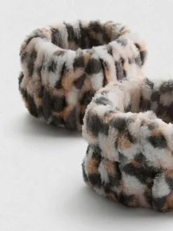 Muñequeras con estampado de leopardo