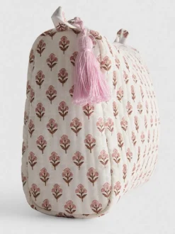 Neceser de lona con flores
