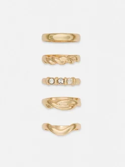 Pack de 5 anillos con diseños surtidos