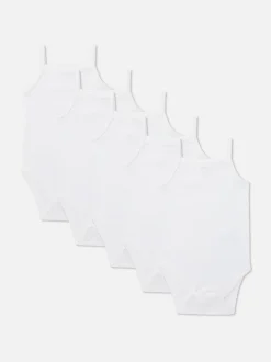 Pack de 5 bodis para recién nacido con tirantes