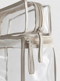 Pack de 2 bolsas de maquillaje transparentes