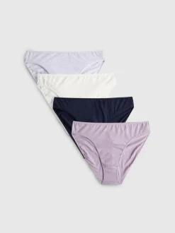 Pack de 4 braguitas altas de algodón puro
