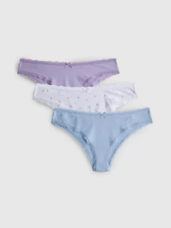 Pack de 3 braguitas brasileñas con mucho algodón