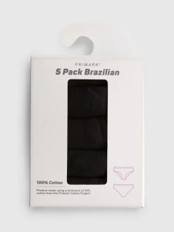 Pack de 5 braguitas brasileñas de algodón