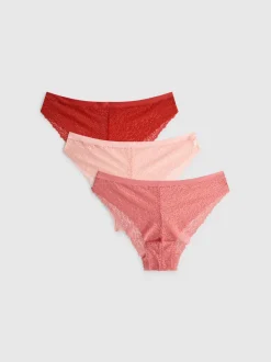 Pack de 3 braguitas brasileñas de encaje