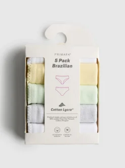 Pack de 5 braguitas brasileñas de canalé