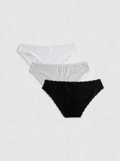 Pack de 3 braguitas de bikini con ribete de encaje