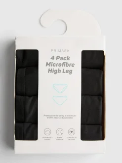 Pack de 4 braguitas de pernera alta de microfibra