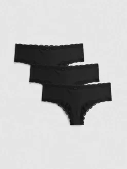 Pack de 3 braguitas de talle bajo con encaje