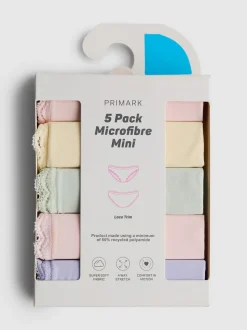 Pack de 5 braguitas mini de microfibra