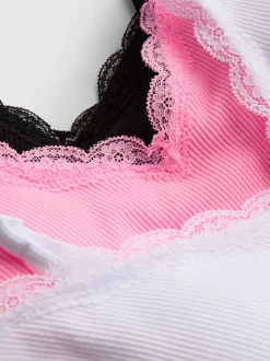 Pack de 3 bralettes con ribete y sin costuras