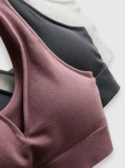 Pack de 3 bralettes sin costuras con escote de pico