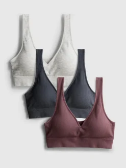 Pack de 3 bralettes sin costuras con escote de pico