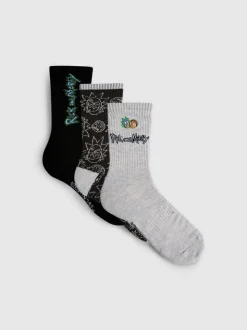 Pack de 3 calcetines altos de Rick y Morty