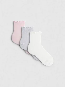 Pack de 3 calcetines bajos con ribete ondulado