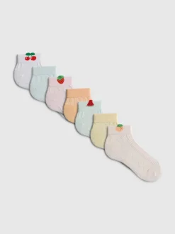 Pack de 7 calcetines con caña con frutas
