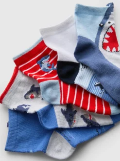 Pack de 5 calcetines con caña de 1/4 y tiburones