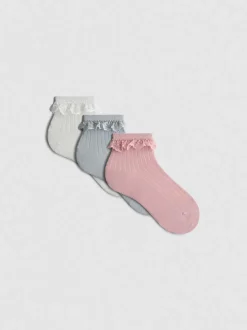Pack de 5 calcetines con ribete de volantes