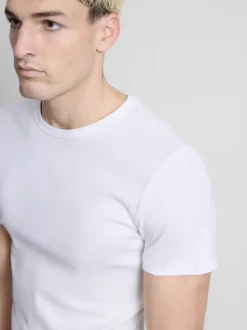 Pack de 2 camisetas de canalé de manga corta