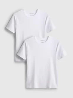 Pack de 2 camisetas de canalé de manga corta