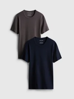 Pack de 2 camisetas de canalé de manga corta