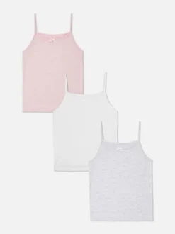 Pack de 3 camisetas de punto pointelle y tirantes