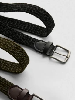 Pack de 2 cinturones trenzados con hebilla