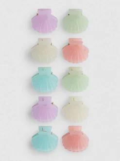 Pack de 10 clips para el cabello en forma de concha