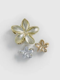 Pack de 3 clips para el pelo en forma de flor