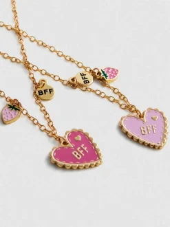 Pack de 2 collares de la amistad con corazones